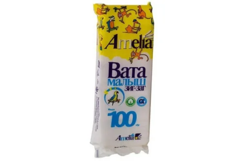 Вата хирург Зиг-Заг Амелия Малыш 100г н/стер