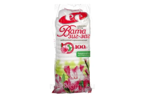 Вата хирург Зиг-Заг 100г н/стер гигроскопическая