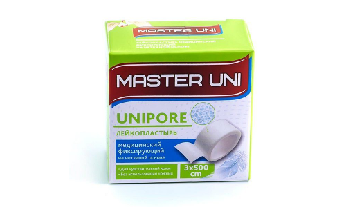 Мастер Юни Unipore пластырь фиксир 3смX500см неткан осн