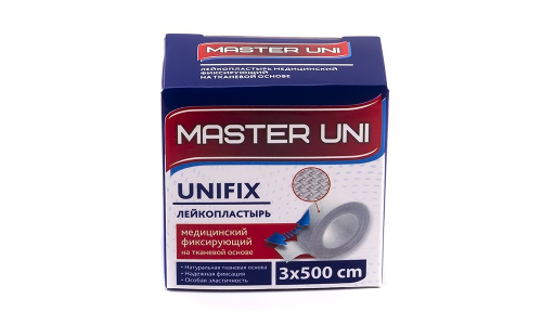 Мастер Юни Unifix пластырь фиксир 3смX500см тканев осн