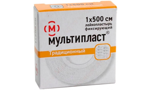 Мультипласт пластырь фиксир 1смX500см традиционный