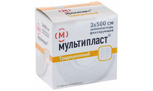 Мультипласт пластырь фиксир традиц 3смX500см