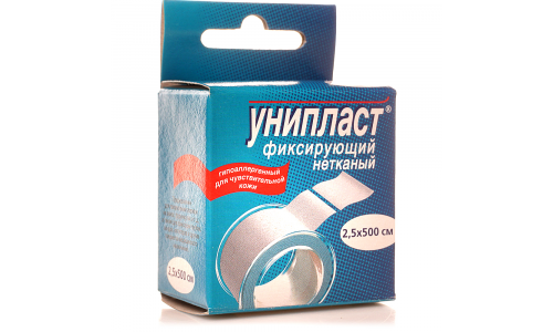 Унипласт пластырь фиксир 2,5смX500см неткан осн