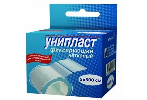 Унипласт пластырь фиксир 5смX500см неткан осн