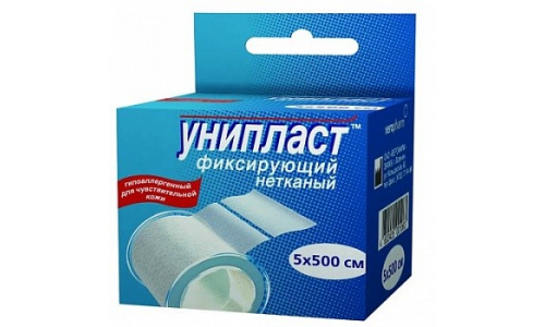 Унипласт пластырь фиксир 5смX500см неткан осн