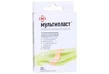 Мультипласт пластырь бактерицидный №20 эластичный с хлогексидином