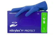 Перчатки диагност нитриловые Nitrylex PF р.S н/опудр св. голуб