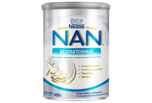 Нан смесь молочн сух 400г 0+ мес б/лактоз