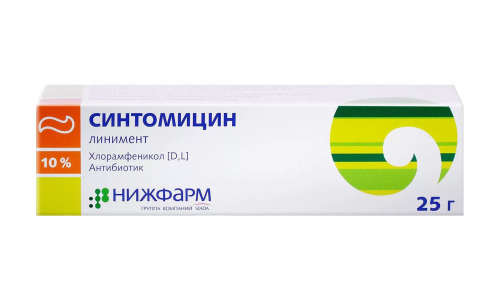 Синтомицин, линим 10% 25г