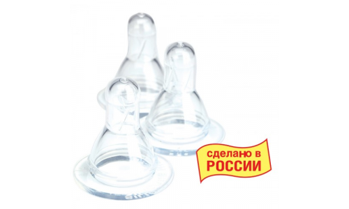 Курносики соска силик классич средний поток 6+ 3шт 12051