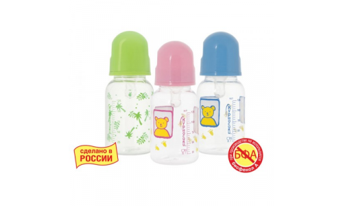 Курносики бутылка с соской силик 0+ 125мл 11001