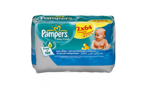 САЛФЕТКИ ВЛАЖНЫЕ ДЕТСКИЕ  ПАМПЕРС ФРЕШ №64Х2
