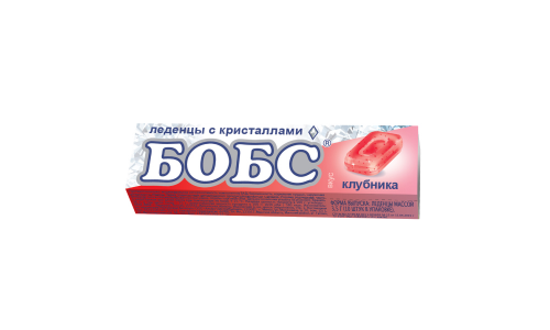 Бобс леденцы с кристаллами №10 клубника