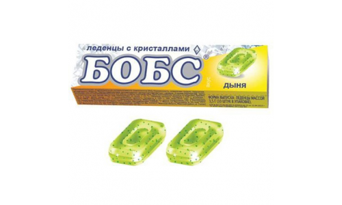 Бобс леденцы с кристаллами №10 дыня/мята