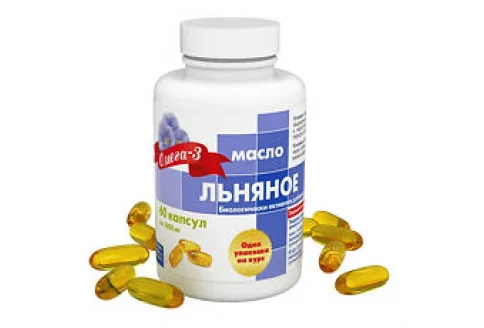 Масло Льняное, капсулы 1000мг №60 перв холодный отжим