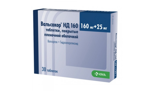 Вальсакор HД 160, таблетки ппо 160мг+25мг №30