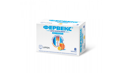 Фервекс, порошок для раствора для внутр №8 б/сахара лимон