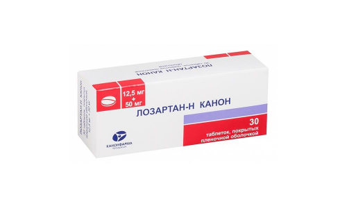 Лозартан-Н Канон, таблетки ппо 50мг+12,5мг №30
