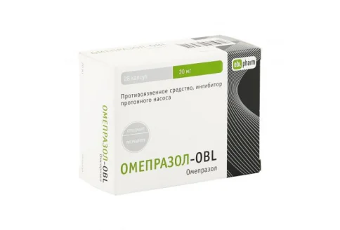 Омепразол OBL, капсулы кишечнораств 20мг №28