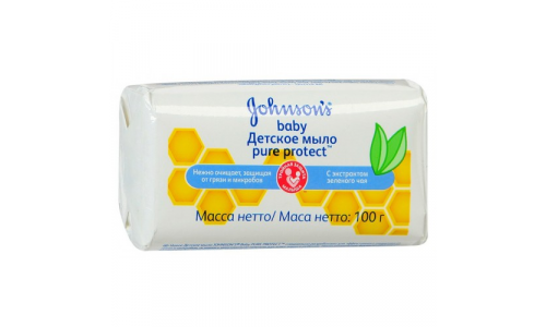 ДЖОНСОНС БЕБИ МЫЛО PURE PROTECT 100Г