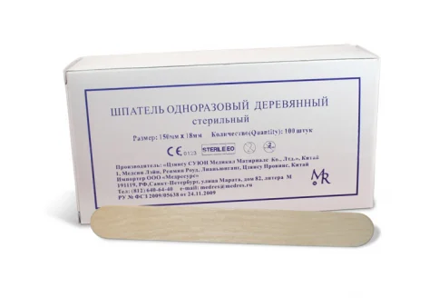 Шпатель деревянный стерильный №1