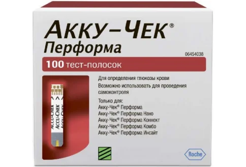 Тест-полоски на глюкозу Акку-Чек Перформа №100