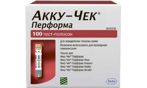 Тест-полоски на глюкозу Акку-Чек Перформа №100