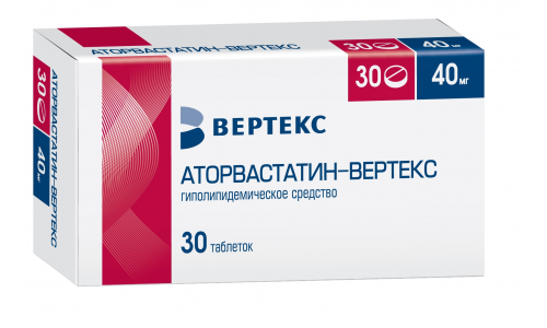 Аторвастатин Вертекс, таблетки ппо 40мг №30