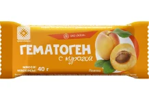 Гематоген плитка 40г с курагой