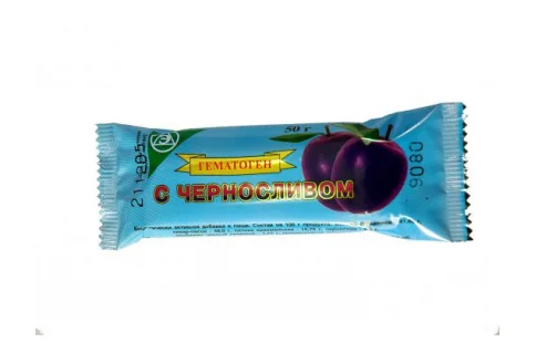 Гематоген плитка 40г с черносливом