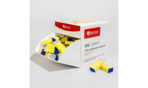 Ланцет Ollance 21G 2мм №100 желтый