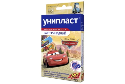 Унипласт пластырь бактерицидный для детей №20 тачки