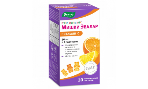 Бэби Формула Мишки Вит С, пастилки жев 2,5г №30