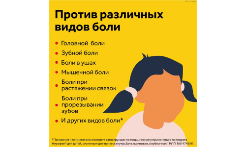 Нурофен для Детей, суспензия для внутр примен 100мг/5мл 200мл клубника фото 3