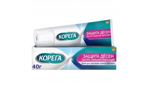 Корега крем для фиксации зубных протезов 40г защита десен