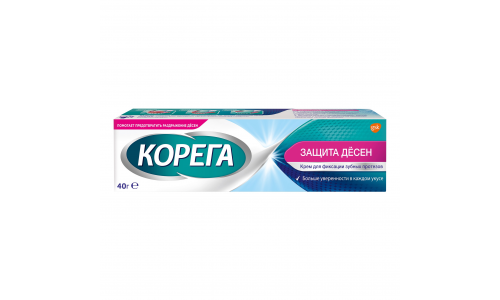 Корега крем для фиксации зубных протезов 40г защита десен фото 3