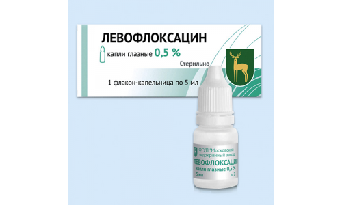 Левофлоксацин, капли глазн 0,5% 5мл