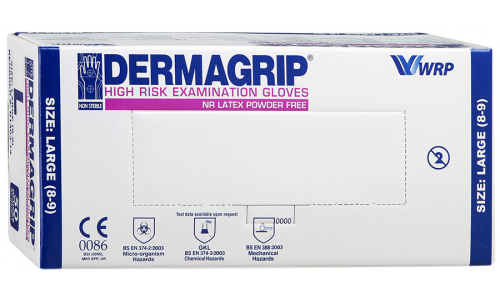 Перчатки DermaGrip High Risk р.L пар №25 н/стер н/опудр повыш прочн