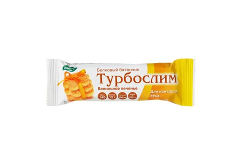 Турбослим батончик белковый для похудения 50г ванильное печенье