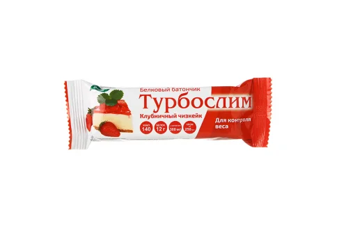 Турбослим батончик белковый для похудения 50г клубничный чизкейк