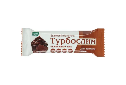 Турбослим батончик белковый для похудения 50г шоколадный кекс