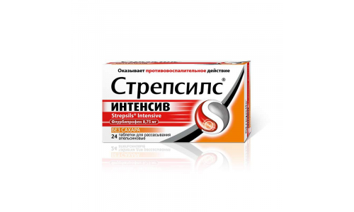 Стрепсилс Интенсив, таблетки для рассас №24 б/сахара апельсин