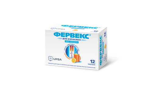 Фервекс, порошок для раствора для внутр №12 б/сахара лимон