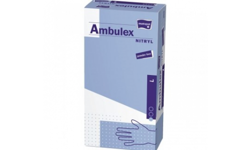 ПЕРЧАТКИ AMBULEX НИТРИЛОВЫЕ СМОТРОВЫЕ НЕСТЕРИЛЬНЫЕ НЕОПУДРЕННЫЕ Р.L №100 (50ПАР)