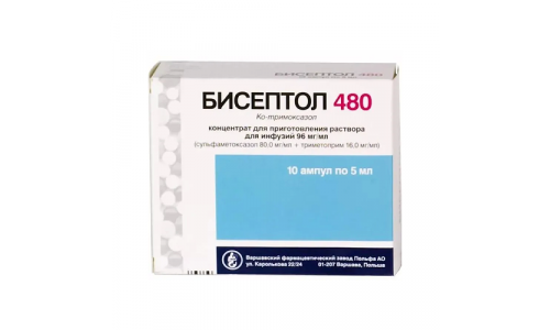 БИСЕПТОЛ,КОНЦЕНТРАТ Д/ИНФУЗИЙ 480МГ 5МЛ №10