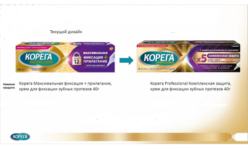 Корега профессионал крем для фиксации комплекс защита 40г