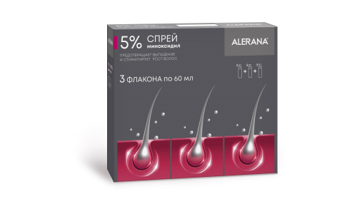 Алерана, спрей для наруж примен 5% 60мл №3