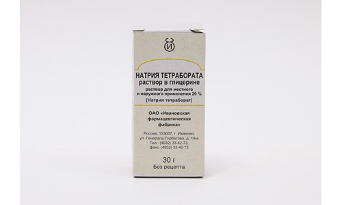 Натрия Тетраборат в глицерине, раствор для наруж и местн примен 20% фл 30г