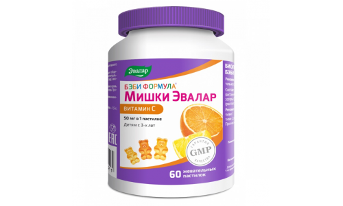 Бэби Формула Мишки Вит С, пастилки жев 2,5г №60