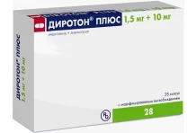 Диротон Плюс, капсулы с модиф высвоб 1,5мг+10мг №28